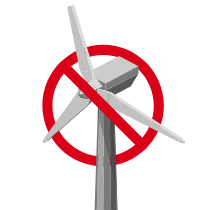 Géén windturbines in onze gemeente